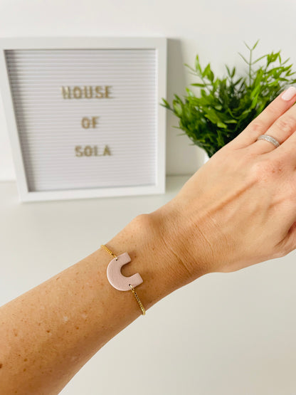 MADEIRA bracelet worn on wrist, showcasing adjustable stainless steel  slider bracelet and craftmanship