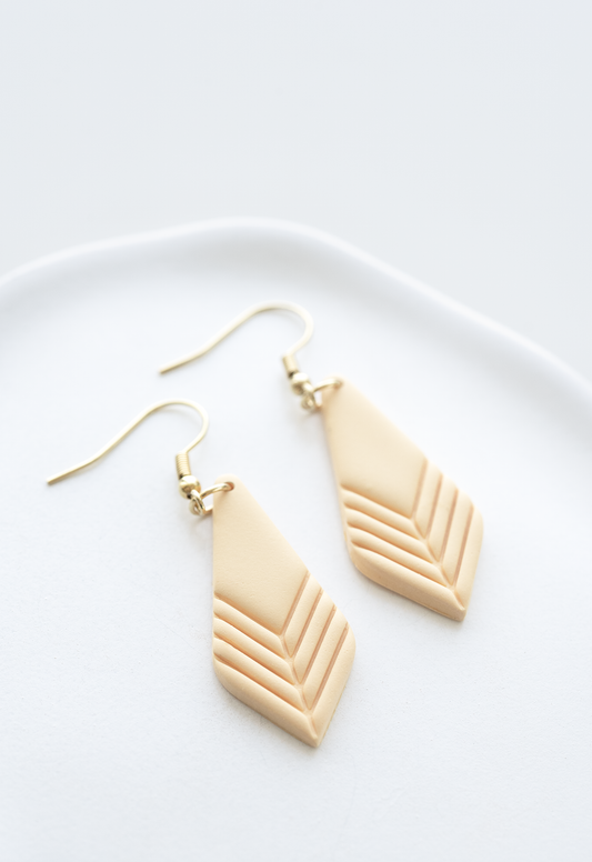 NARA modern hand-crafted polymer clay earrings with gold plated stainless steel earring hooks, lightweight